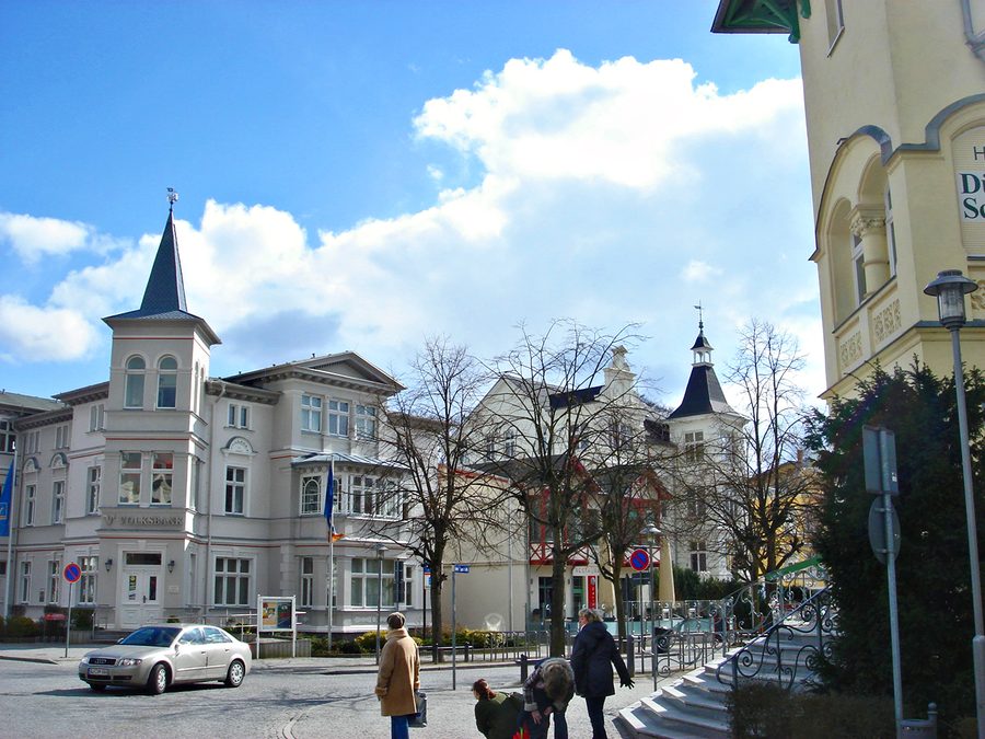 Bäderarchitektur an der Neuen Strandstraße in Zinnowitz auf Usedom