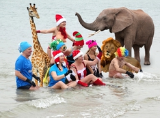 Eisbaden mit afrikanischem Flair im Ostseebad Trassenheide