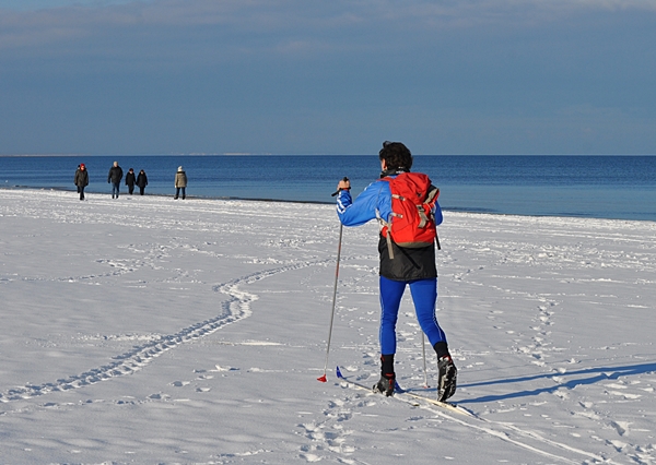 Skilanglauf am Strand von Karlshagen